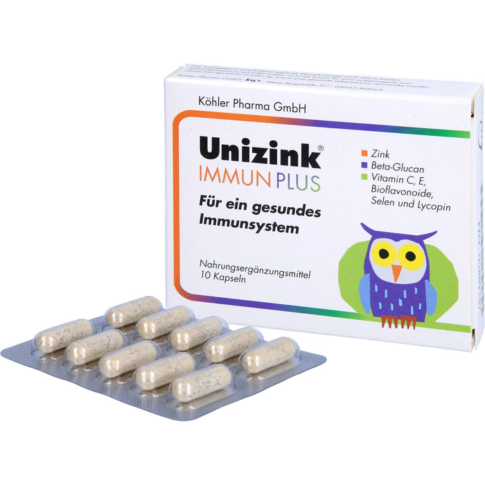 Unizink Immun Plus Kapseln für ein gesundes Immunsystem, 10 St. Kapseln