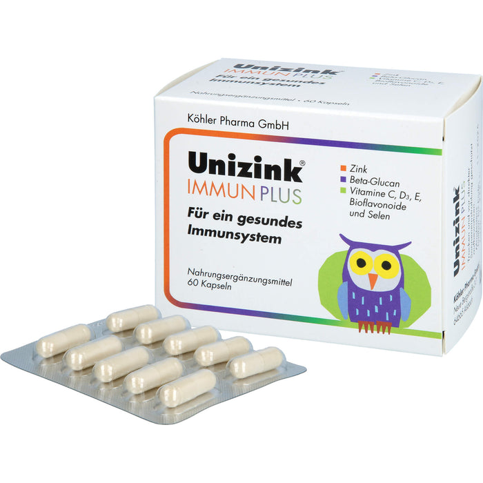 Unizink Immun Plus Kapseln für ein gesundes Immunsystem, 60 St. Kapseln