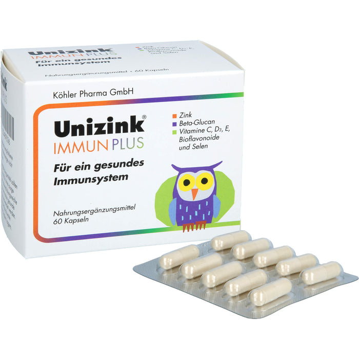 Unizink Immun Plus Kapseln für ein gesundes Immunsystem, 60 St. Kapseln