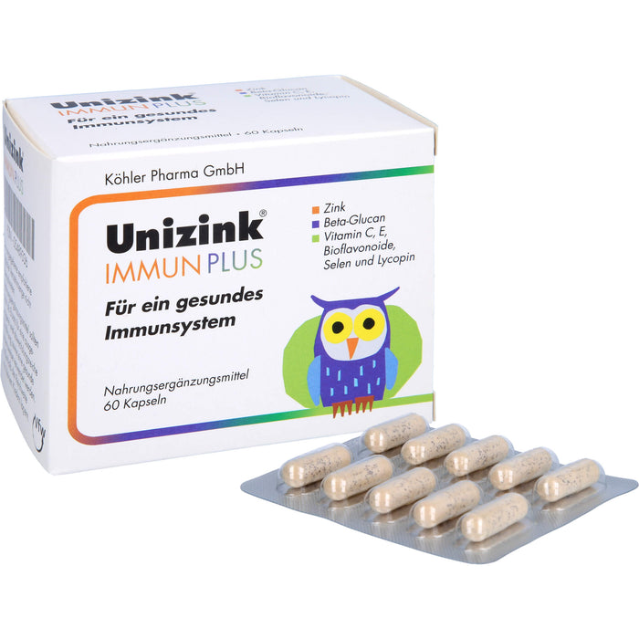 Unizink Immun Plus Kapseln für ein gesundes Immunsystem, 60 pcs. Capsules