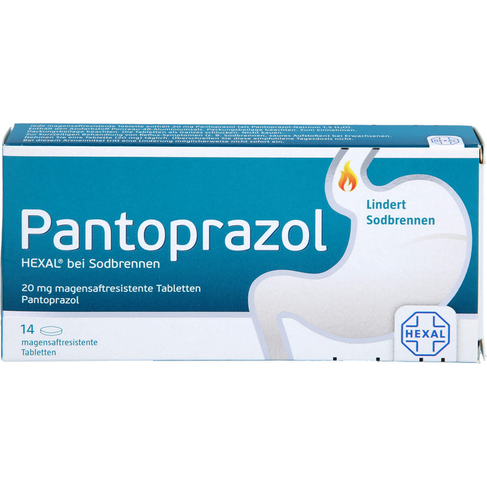 Pantoprazol HEXAL 20 mg Tabletten bei Sodbrennen, 14 pc Tablettes