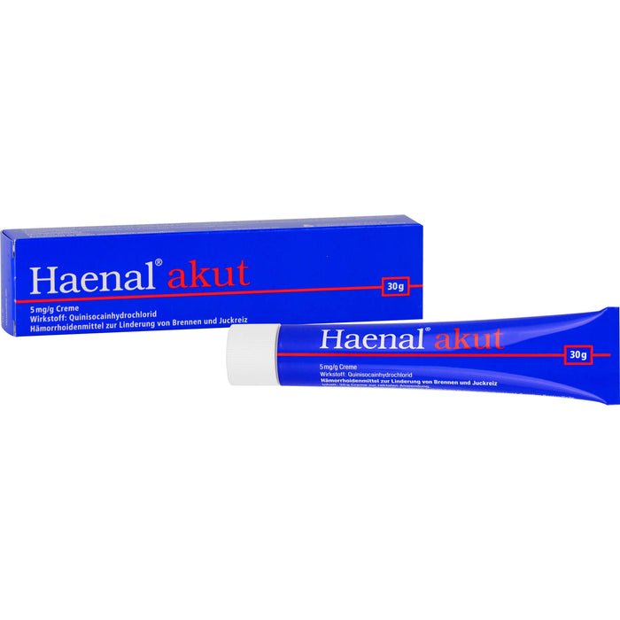 Haenal akut Creme Hämorrhoidenmittel  zur Linderung von Brennen und Juckreiz, 30 g Cream