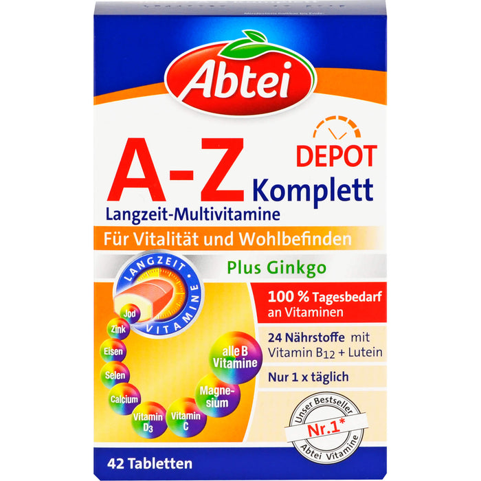 Abtei A-Z Komplett Depot Langzeit-Multivitamine Tabletten, 42 pcs. Tablets