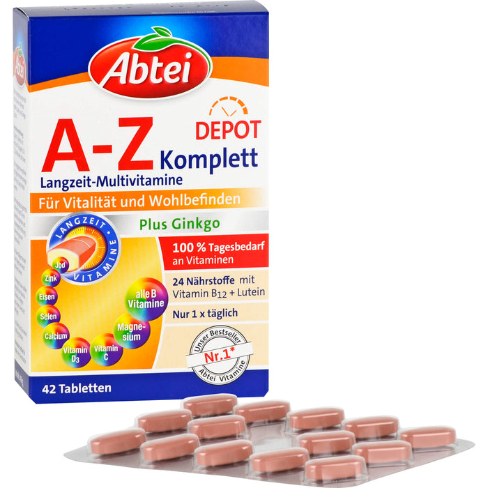 Abtei A-Z Komplett Depot Langzeit-Multivitamine Tabletten, 42 St. Tabletten