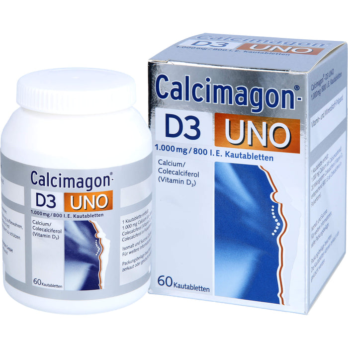 Calcimagon D3 UNO 1000 mg / 800 I.E. Kautabletten, 60 St. Tabletten