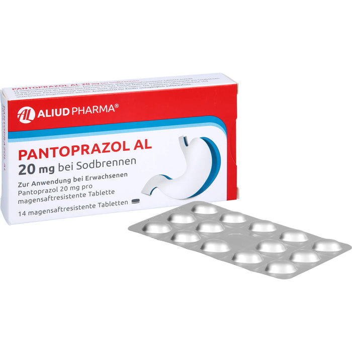 Pantoprazol AL 20 mg Tabletten bei Sodbrennen, 14 pcs. Tablets