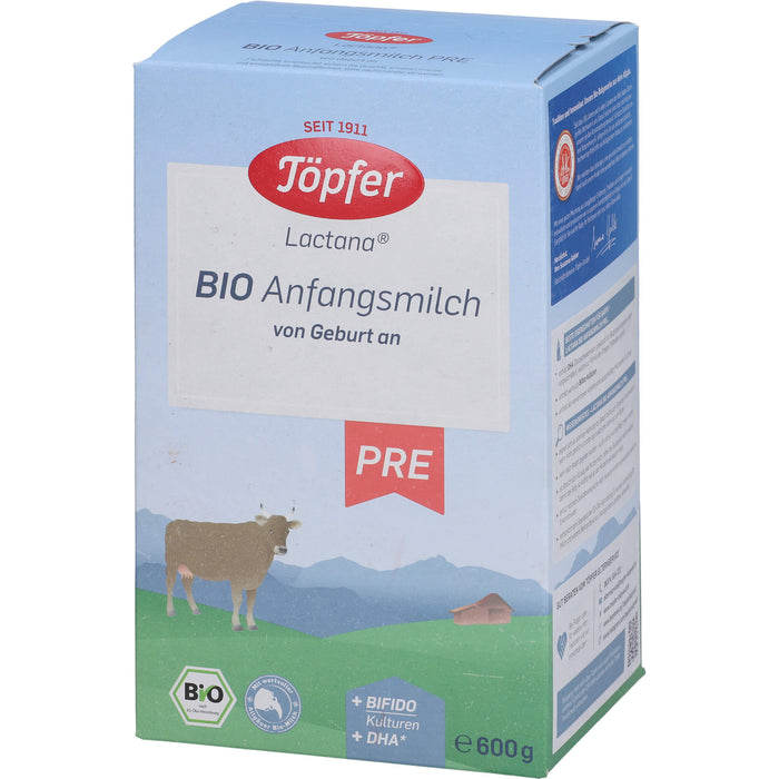 Töpfer Lactana Bio Anfangsmilch von Geburt an Pulver, 600 g Powder