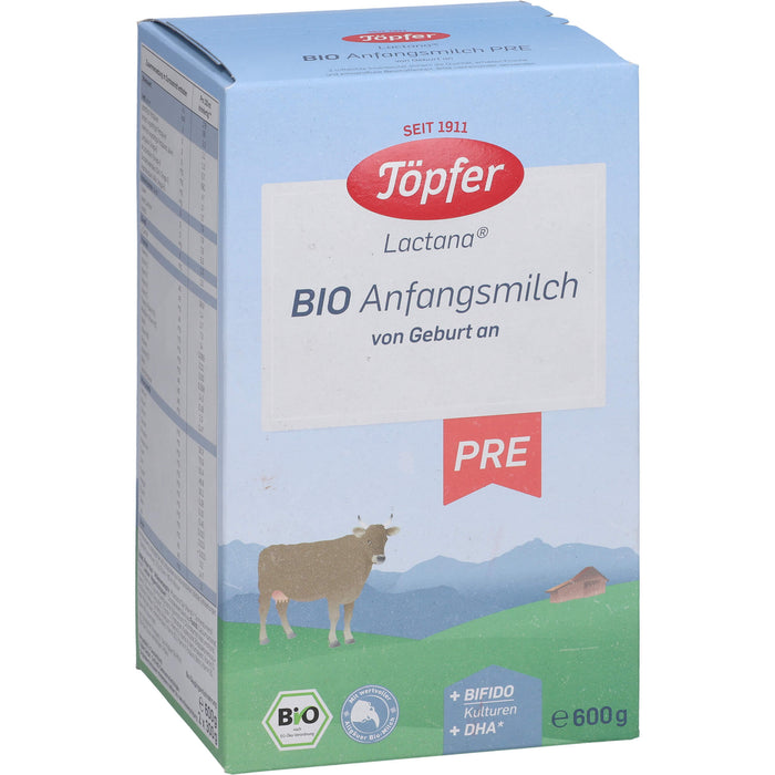 Töpfer Lactana Bio Anfangsmilch von Geburt an Pulver, 600 g Poudre