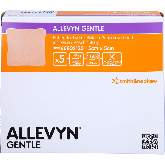 Allevyn Gentle 5cmx5cm, 5 St VER