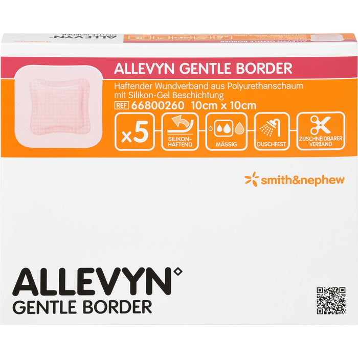 ALLEVYN Gentle Border 10 x 10 cm haftender Wundverband, 5 pcs. Patch