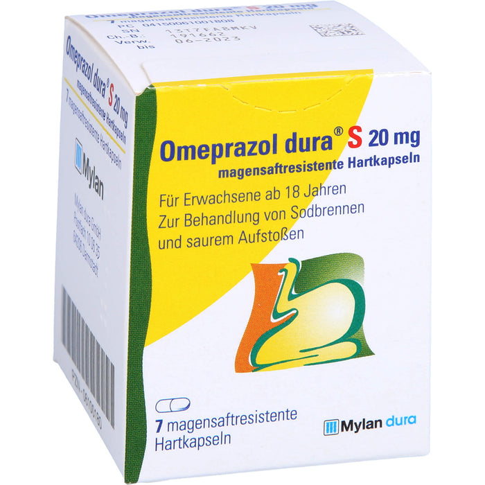 Omeprazol dura S 20 mg Hartkapseln bei Sodbrennen, 7 St. Kapseln