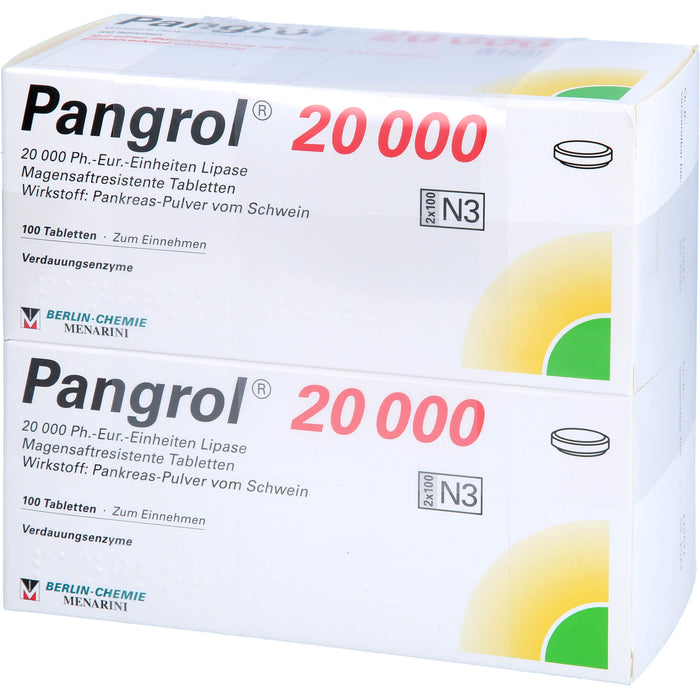 BERLIN-CHEMIE Pangrol 20000 Tabletten Verdauungsenzyme, 200 St. Tabletten