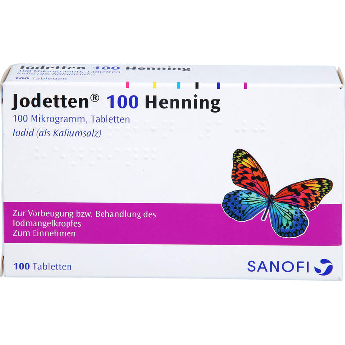 Jodetten 100 Henning Tabletten zur Vorbeugung und Behandlung des Jodmangelkropfes, 100 pc Tablettes