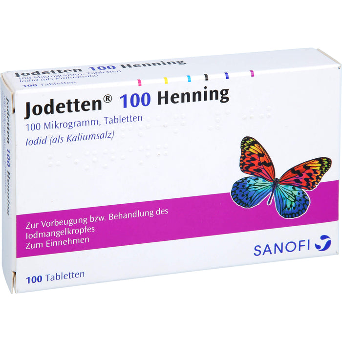 Jodetten 100 Henning Tabletten zur Vorbeugung und Behandlung des Jodmangelkropfes, 100 pc Tablettes