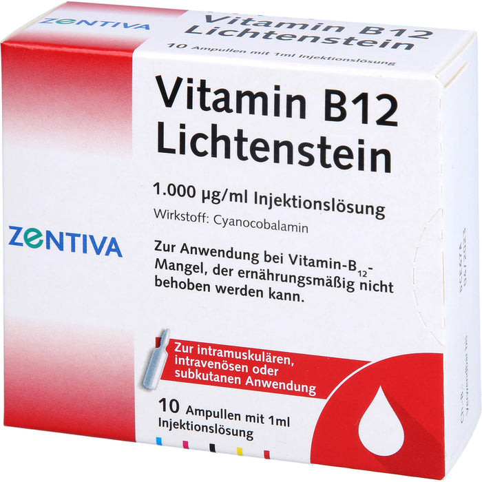 Vitamin B12 Lichtenstein 1000 µg/ml Injektionslösung, 10 pc Ampoules