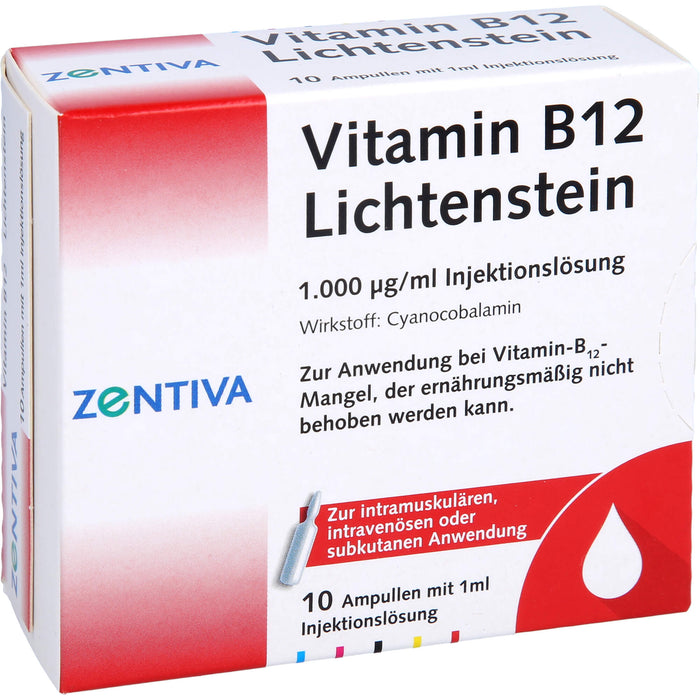 Vitamin B12 Lichtenstein 1000 µg/ml Injektionslösung, 10 pc Ampoules