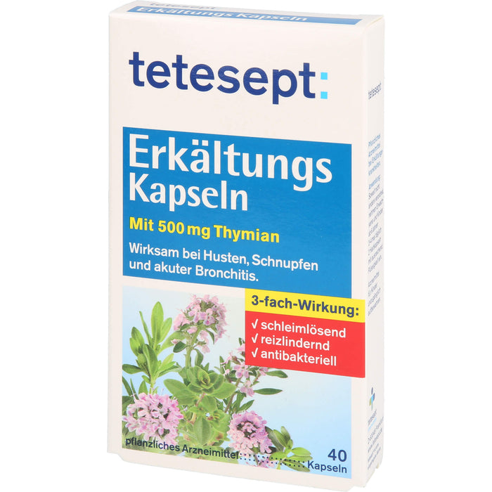 tetesept Erkältungskapseln schleimlösend, reizlindernd und antibakteriell, 40 pc Capsules