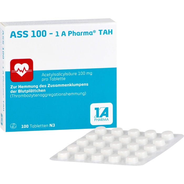 ASS 100 mg - 1 A Pharma TAH Tabletten, 100 pc Tablettes