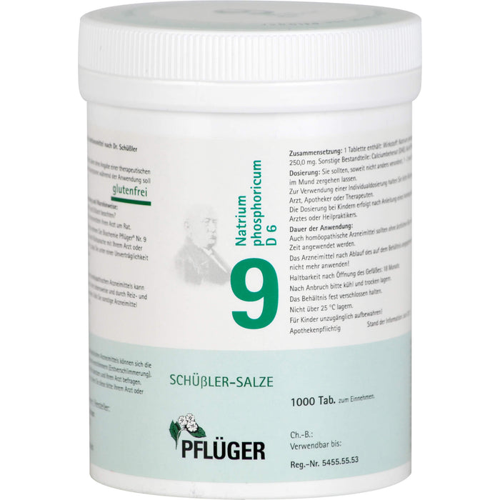 PFLÜGER Biochemie Nr.9 Natrium phosphoricum D6 Tabletten, 1000 pc Tablettes