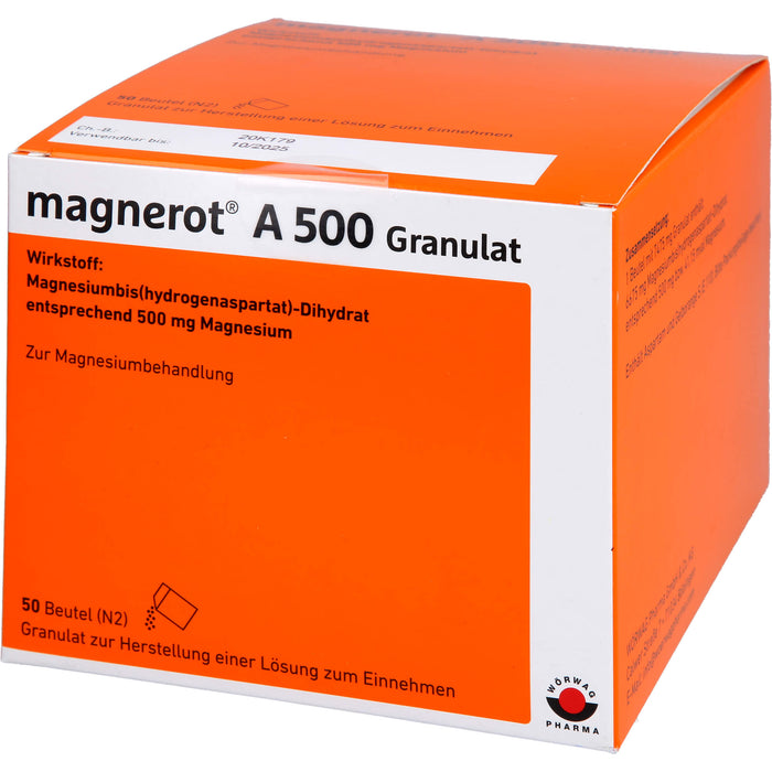 magnerot A 500 Granulat zur Magnesiumbehandlung, 50 pc Sachets