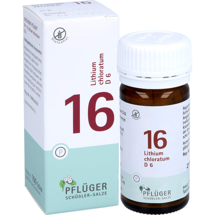 PFLÜGER Biochemie 16 Lithium chloratum D6 Tabletten, 100 pc Tablettes