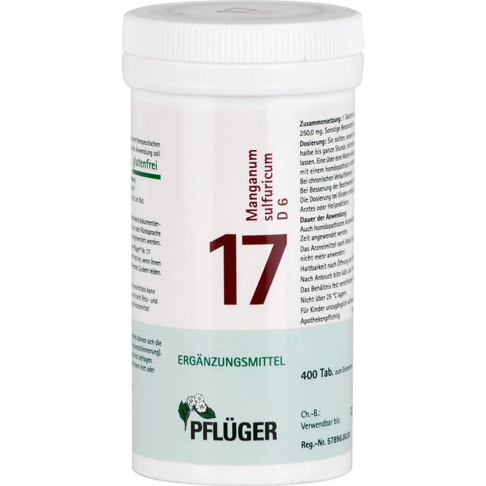 Biochemie Nr.17 Manganum sulfuricum D6 Pflüger Tbl., 400 St TAB