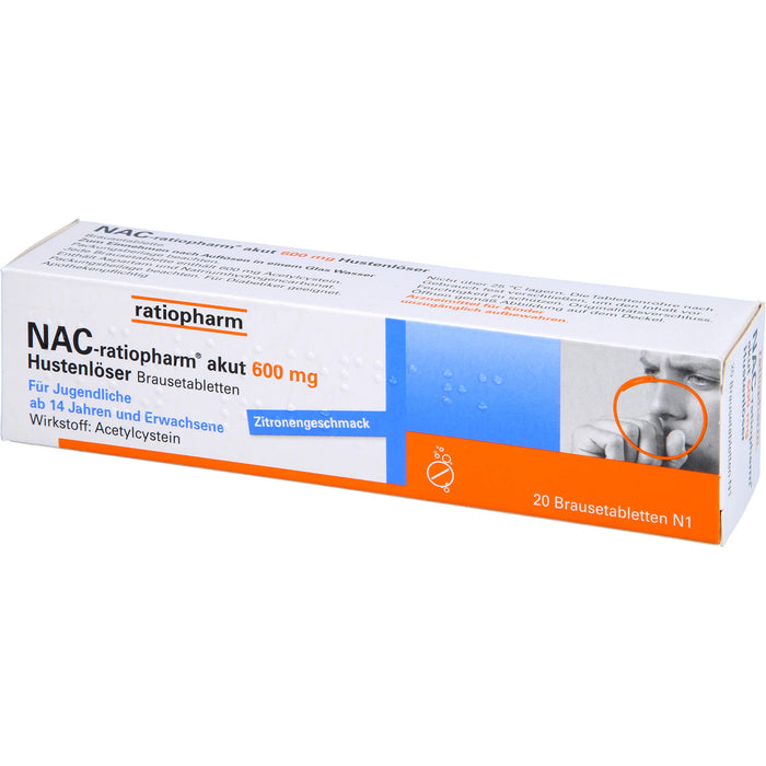 NAC-ratiopharm akut 600 mg Brausetabletten, 20 pc Tablettes