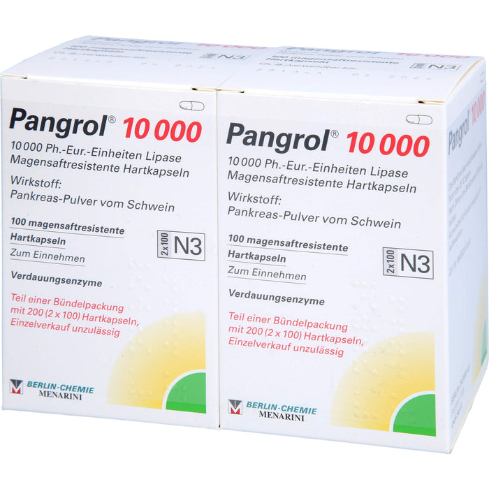 Pangrol 10 000 Ph.-Eur.-Einheiten Lipase Hartkapseln Verdauungsenzyme, 200 pc Capsules