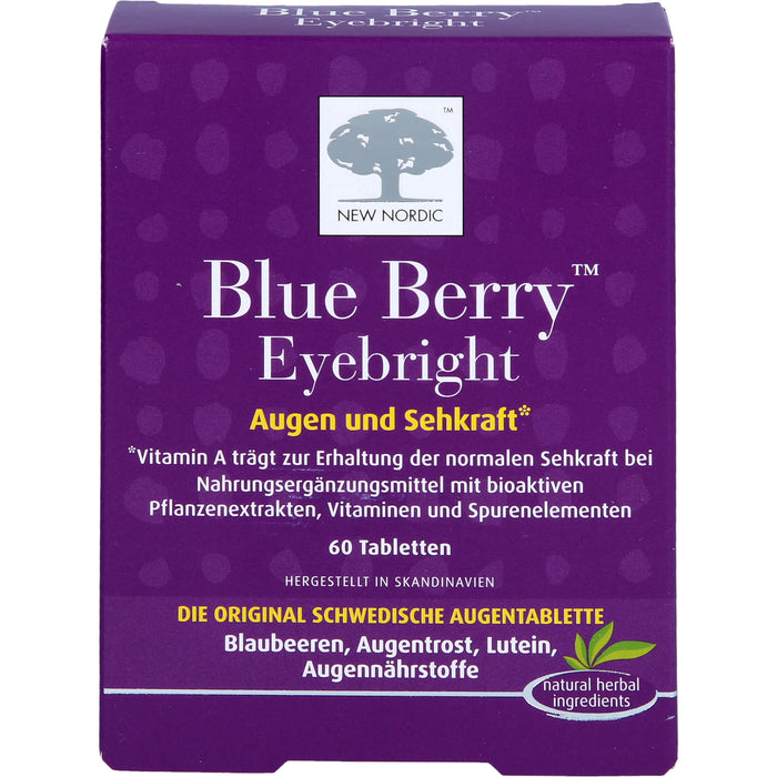 NEW NORDIC Blue Berry Eyebright Tabletten für die Sehkraft, 60 pc Tablettes