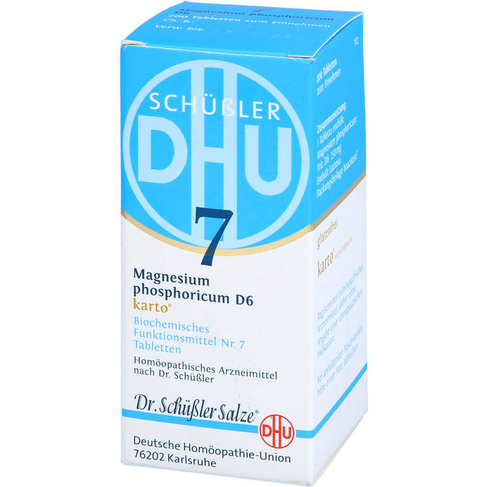 DHU Schüßler-Salz Nr. 7 Magnesium phosphoricum D6 Karto – Das Mineralsalz der Muskeln und Nerven – das Original, 200 pc Tablettes