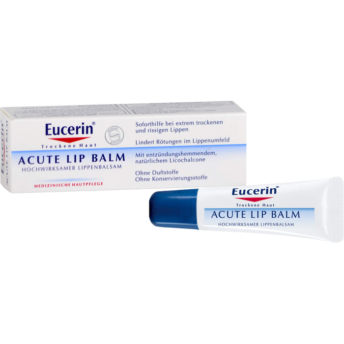 Eucerin Acute Lip Balm Hochwirksamer Balsam für sehr trockene Lippen, 10 ml Balsam