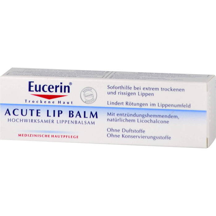 Eucerin Acute Lip Balm Hochwirksamer Balsam für sehr trockene Lippen, 10 ml Balsam