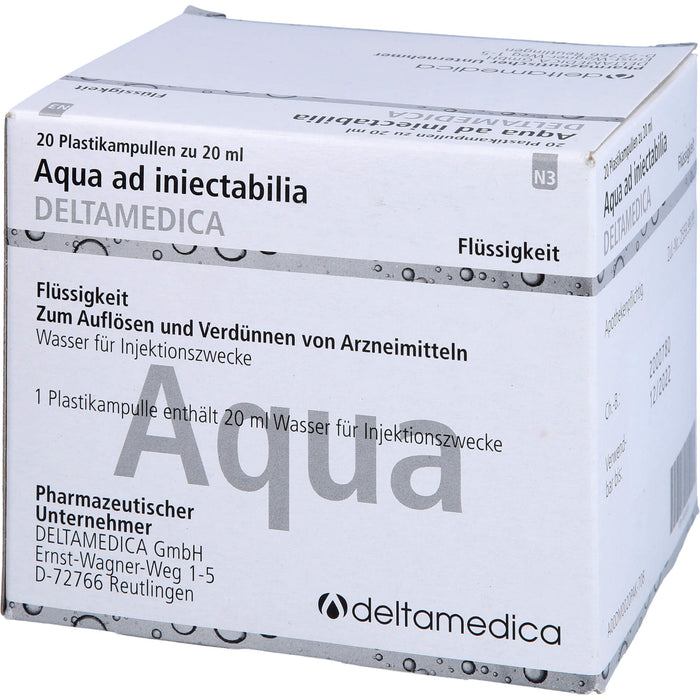 Aqua ad injectabilia DELTAMEDICA Plastikamp. 20ml, 20X20 ml FLU