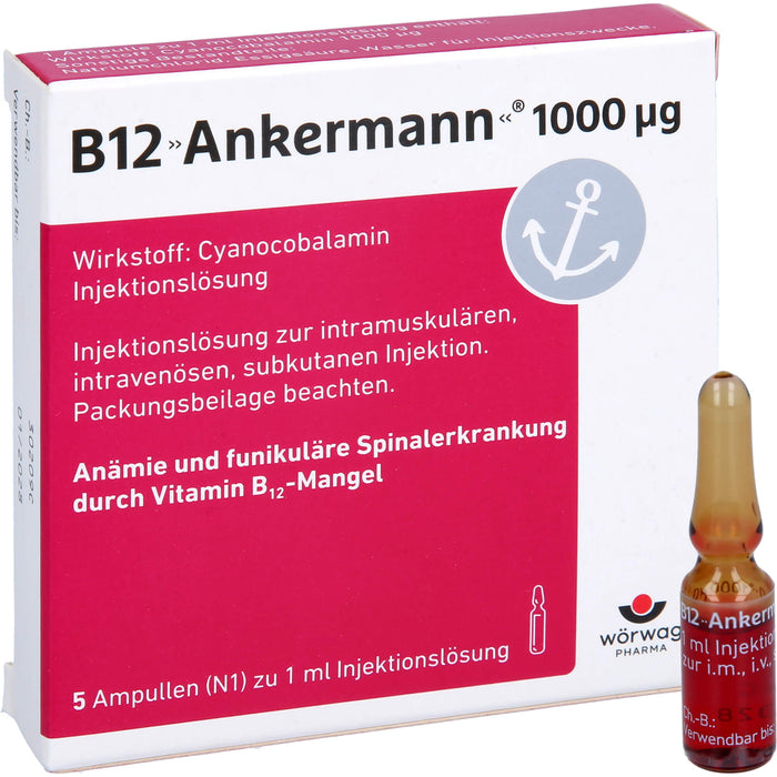 B12 Ankermann 1000µg Injektionslösung, 5 pc Ampoules