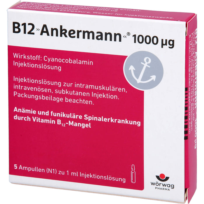 B12 Ankermann 1000 µg, Injektionslösung, 5 St. Ampullen