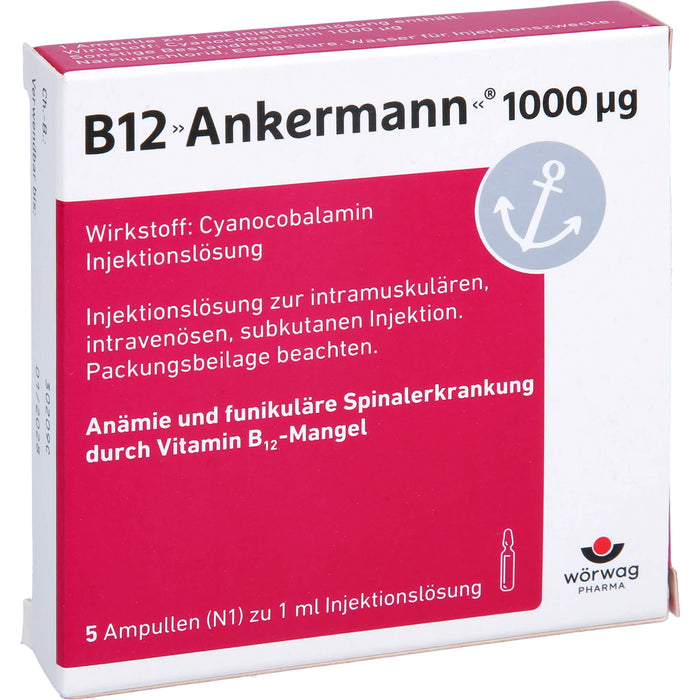 B12 Ankermann 1000 µg, Injektionslösung, 5 St. Ampullen