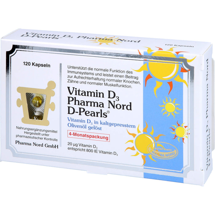 Vitamin D3 Pharma Nord D-Pearls Kapseln, 120 St. Kapseln