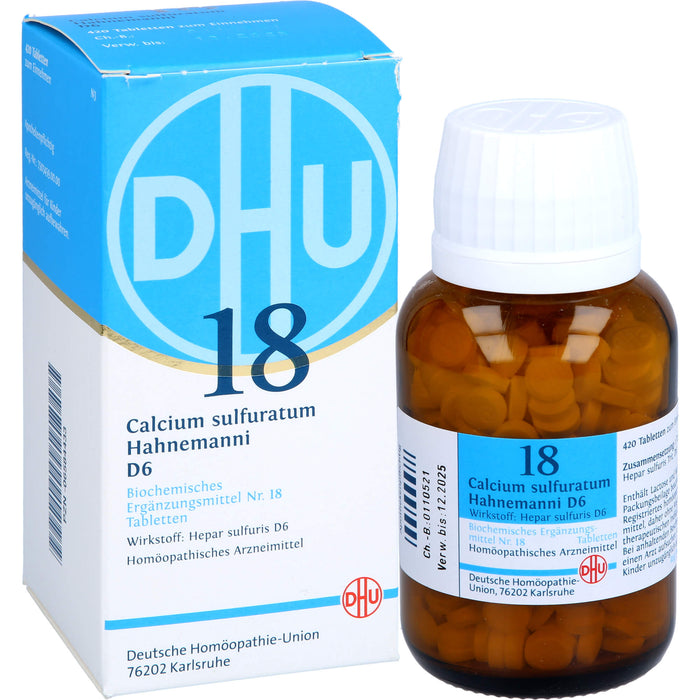 DHU Biochemie 18 Calcium sulfuratum D6 Tabletten, 420 pc Tablettes