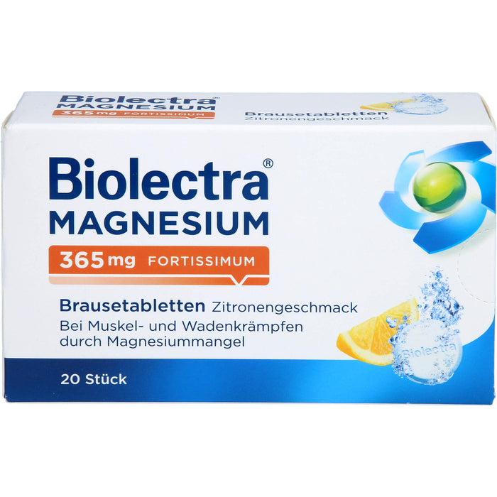 Biolectra Magnesium 365 mg fortissimum Brausetabletten Zitronengeschmack, 20 pcs. Tablets