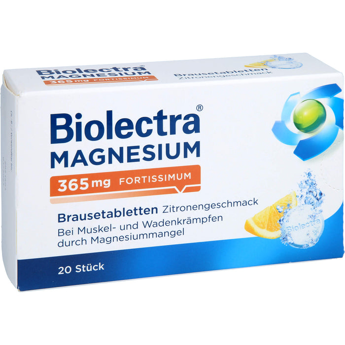 Biolectra Magnesium 365 mg fortissimum Brausetabletten Zitronengeschmack, 20 pcs. Tablets