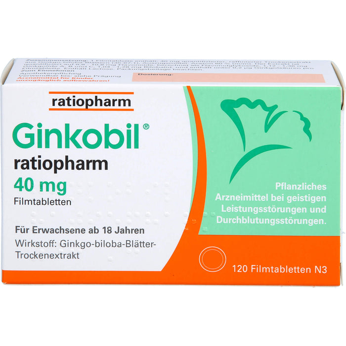 Ginkobil ratiopharm 40 mg Filmtabletten, 120 St FTA