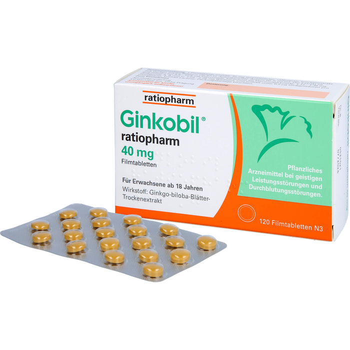 Ginkobil ratiopharm 40 mg Filmtabletten, 120 St FTA