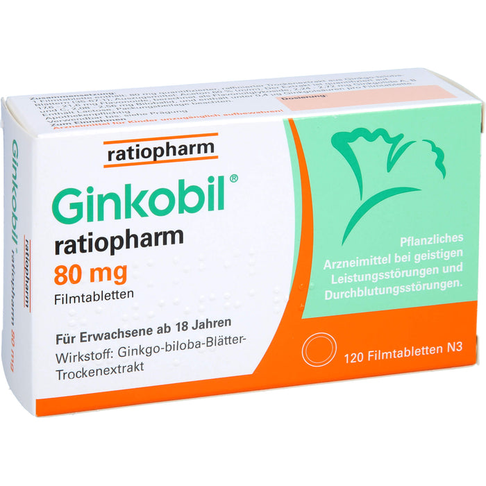 Ginkobil ratiopharm 80 mg Filmtabletten, 120 St FTA