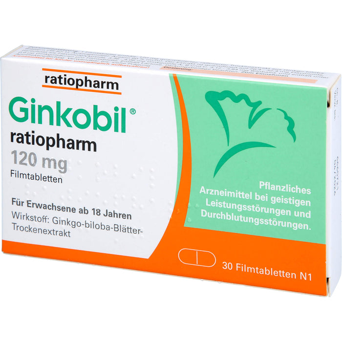 Ginkobil ratiopharm 120 mg Filmtabletten, 30 St. Tabletten