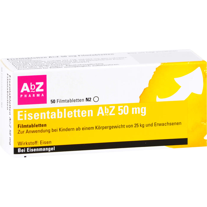 Eisentabletten AbZ 50 mg Filmtabletten, 50 pcs. Tablets