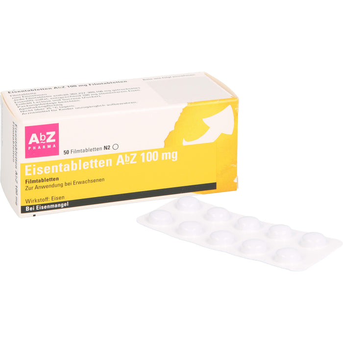 Eisentabletten AbZ 100 mg Filmtabletten, 50 St. Tabletten