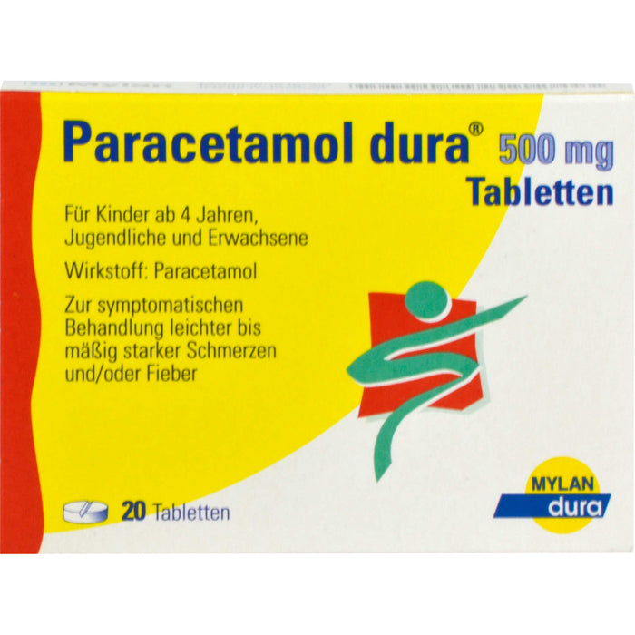 Paracetamol dura Tabletten bei leichten bis mäßigen Schmerzen, 20 St. Tabletten