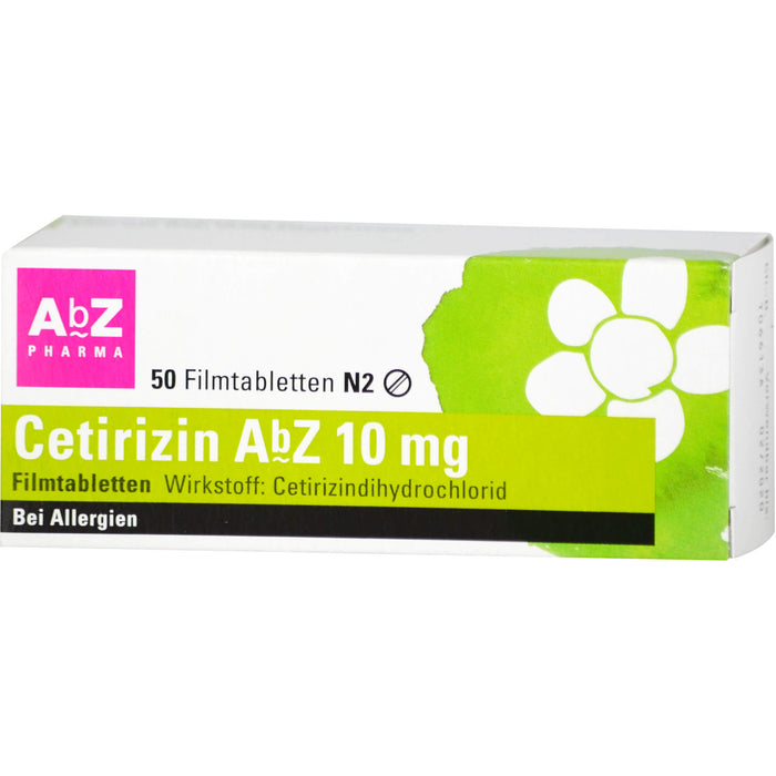 Cetirizin AbZ 10 mg Filmtabletten bei Allergien, 50 pcs. Tablets