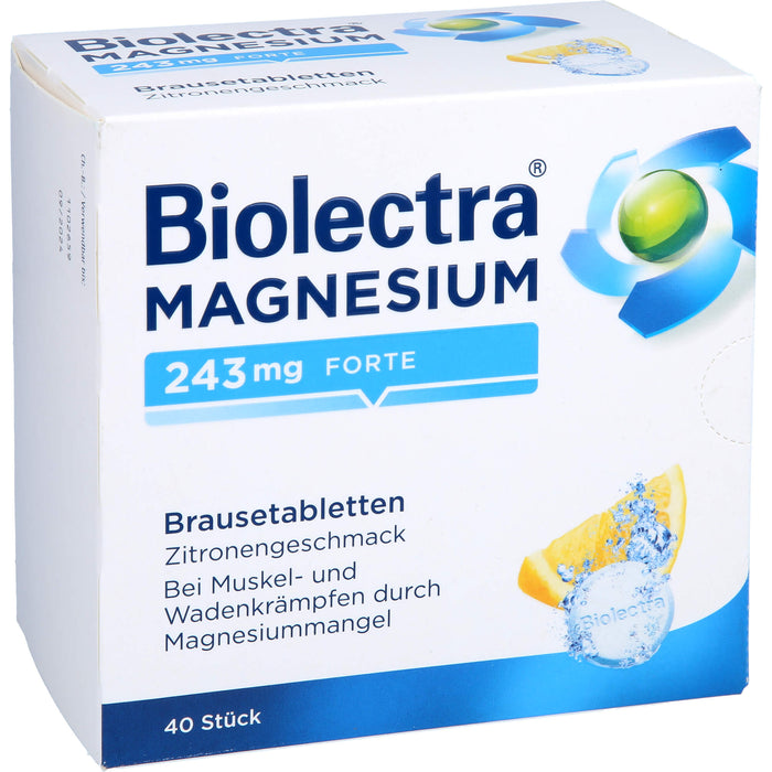 Biolectra Magnesium 243 mg forte Brausetabletten Zitronengeschmack, 40 St. Tabletten