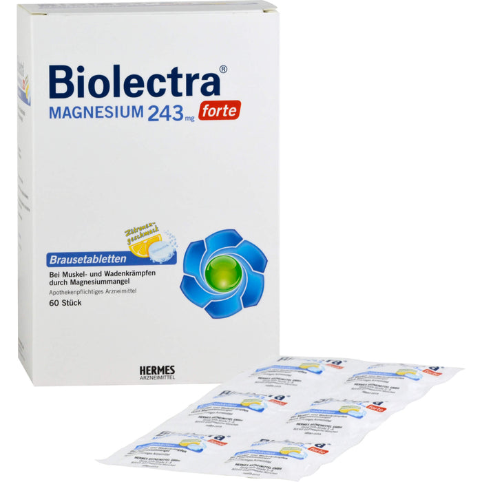 Biolectra Magnesium 243 mg forte Brausetabletten Zitronengeschmack, 60 St. Tabletten